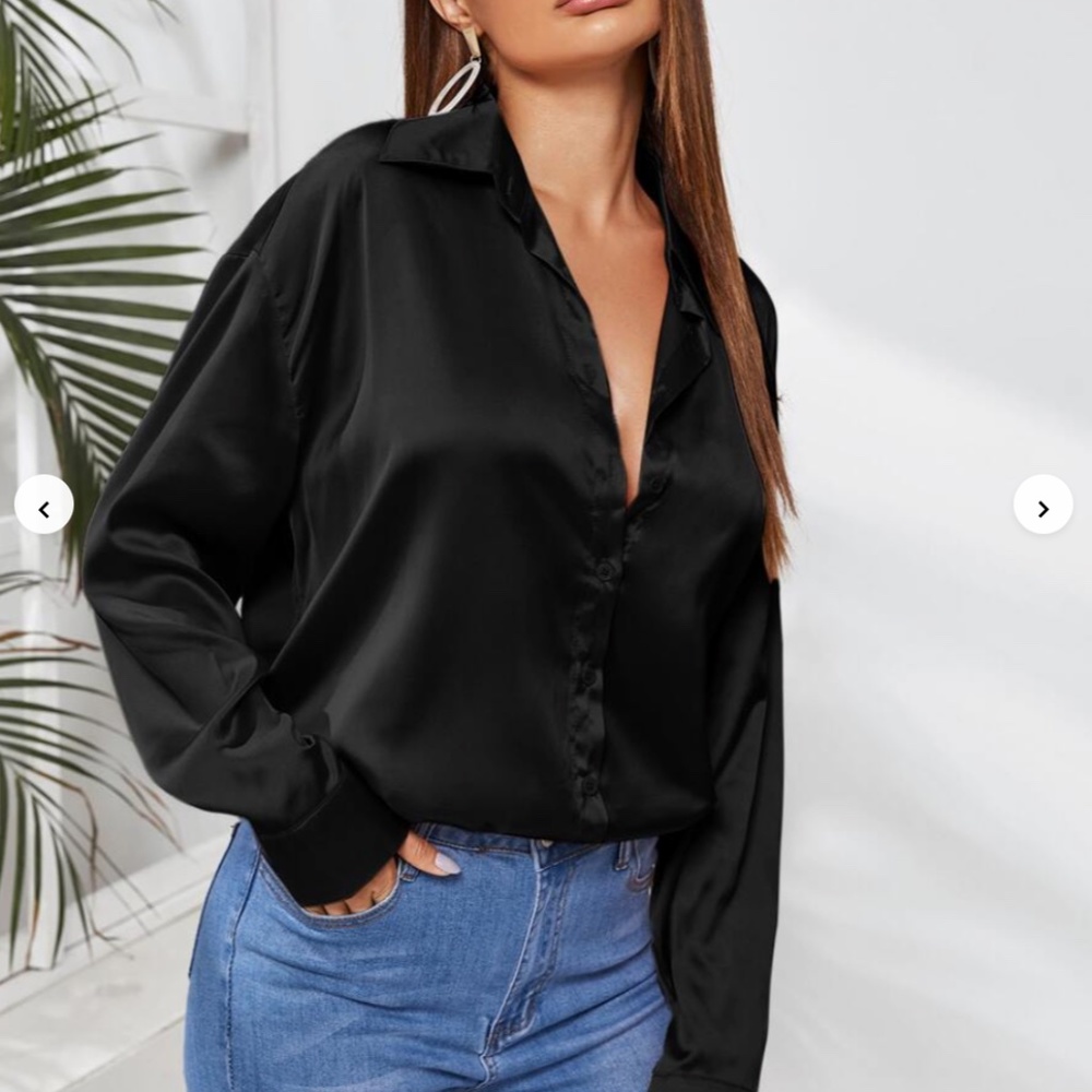 satin button down blouse